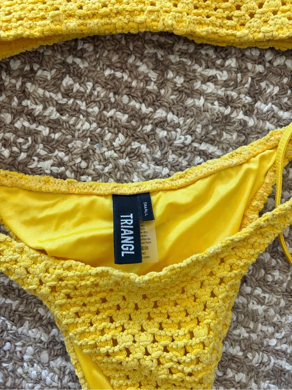 Triangl Swimwear Yellow Crochet Bikini